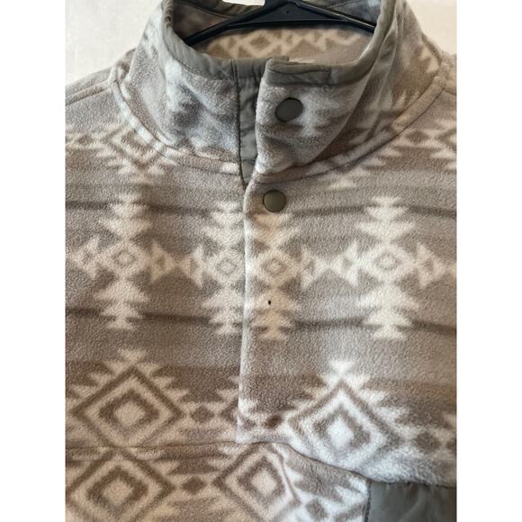 Southern Grit Aztec Fleece 1/4 Snap Pullover Brown Gray White  Men's XL - Picture 8 of 8